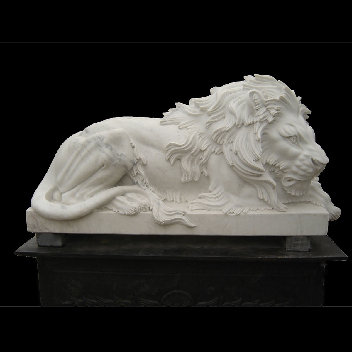 Marble Sleeping Lion Statue-SHS：Architectural Stone Turnkey Solutions ...