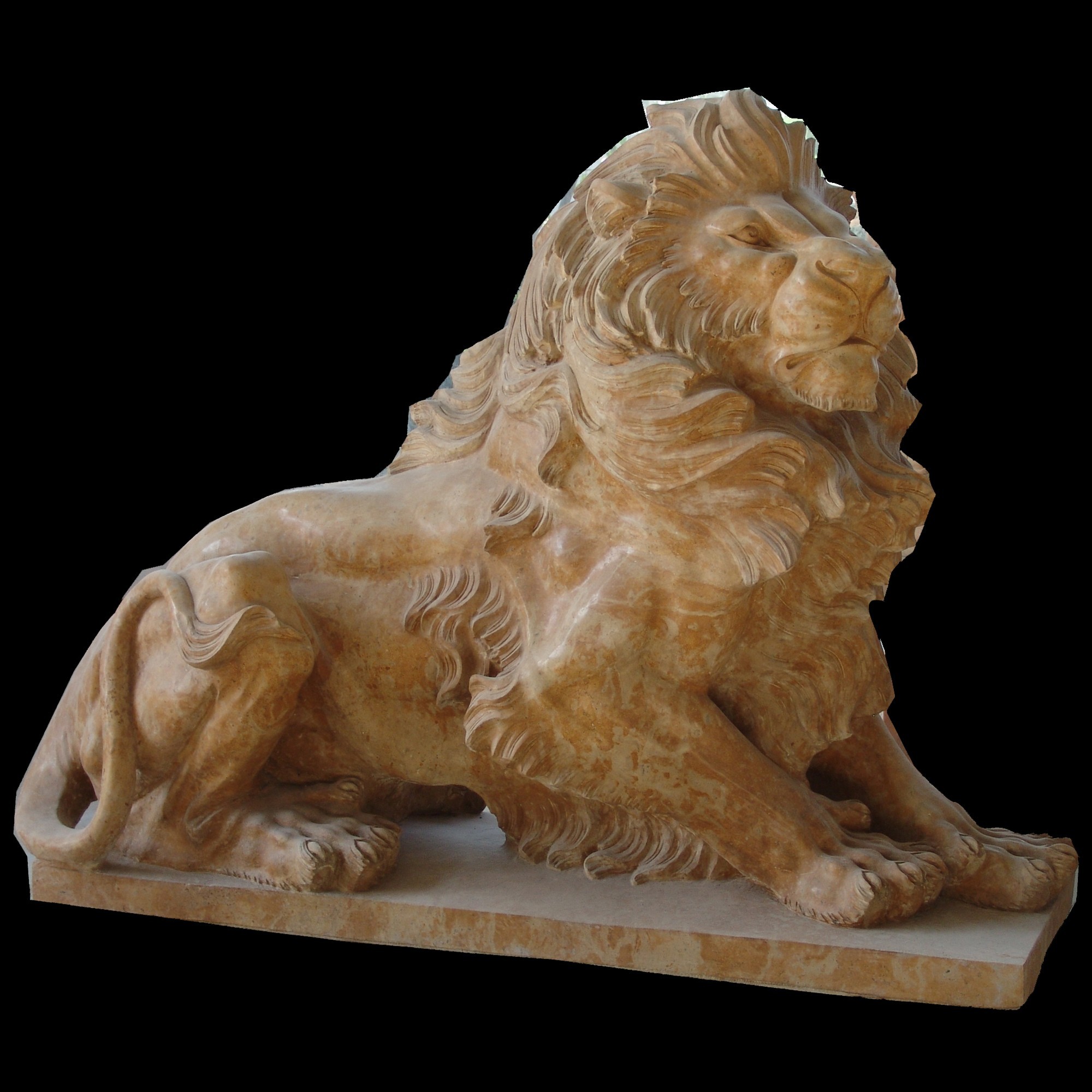 Yellow Marble Lion statue-SHS：Architectural Stone Turnkey Solutions ...