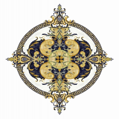 Waterjet marble medallion