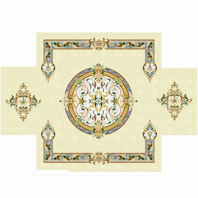 Marble medallion flooring design
