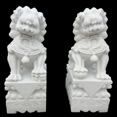 Marble foo dog statue