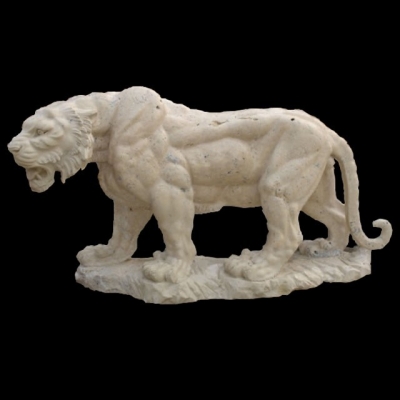 Travertine stone leopard statue
