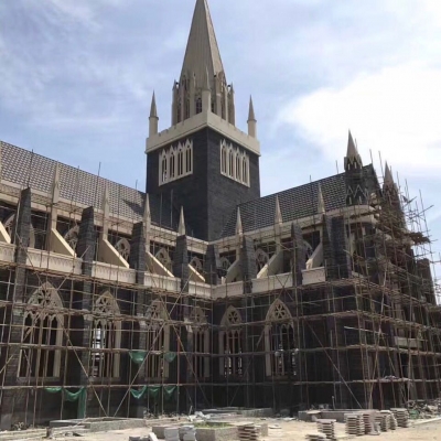 stone facade for church